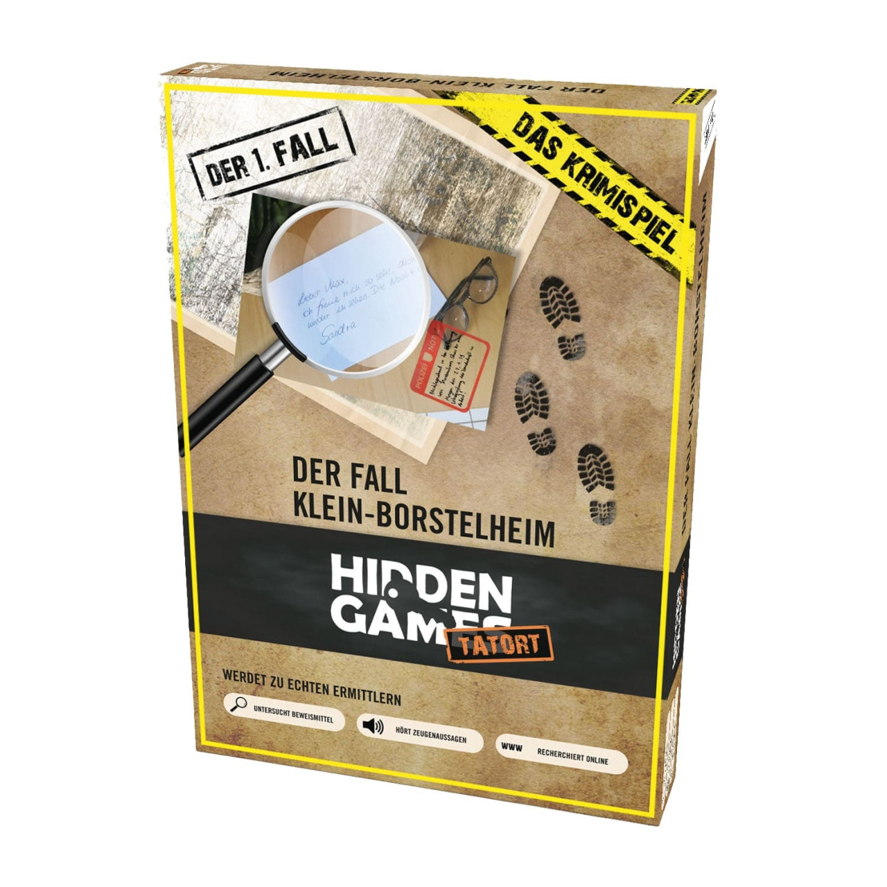 Detektivspiel, Kleinst- Borstelheim, Hidden Game, Kartenbox, Vergrößerungslupe