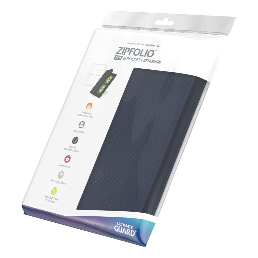Ultimate Guard: Zipfolio Xenoskin 8-Pocket Mini blau Hülle, Schutzhülle, Portemonnaie, Kartenfach, Kartenhülle
