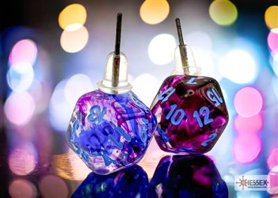 Stud Earrings/Ohrstecker Nebula® Nocturnal Mini-Poly d20 Pair