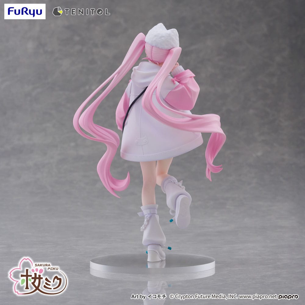 Vocaloid PVC Statue: Hatsune Miku Sakura Miku Cool Style Petit 19cm Figur, Anime, Pinkhaar, Hoodie, Rock