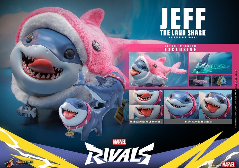 Marvel Rivals AF: Jeff the Land Shark Masterpiece Series DLX 11cm Hundefigur?, Hai-ähnliche Figur, Rivals Sammlerfigur, Deluxe Sammlerfigur, Wechselteile