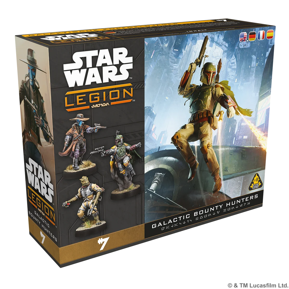 Star Wars, Legion, Galaktische Kopfgeldjäger, Miniaturen, Brettspiel-Box