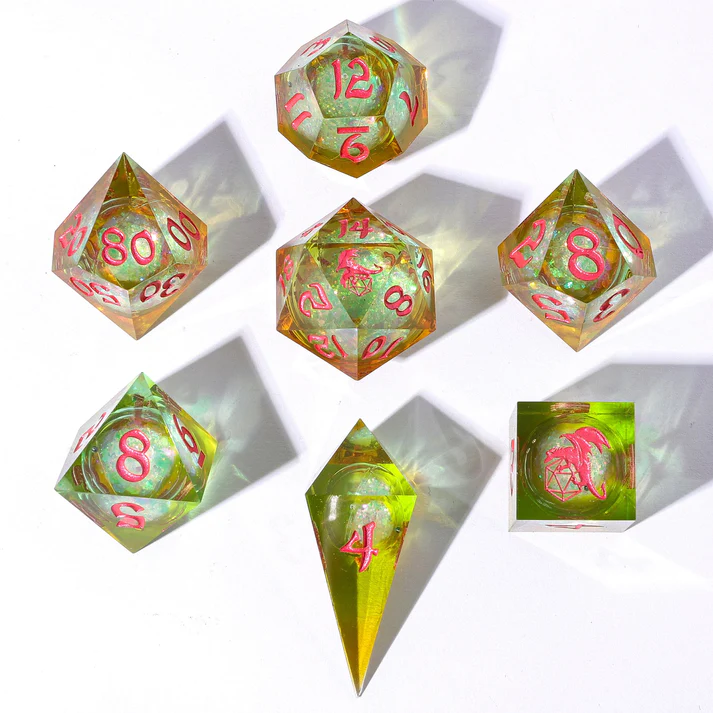 Sharp Edge Liquid Core Dice Set Mystic Meadow