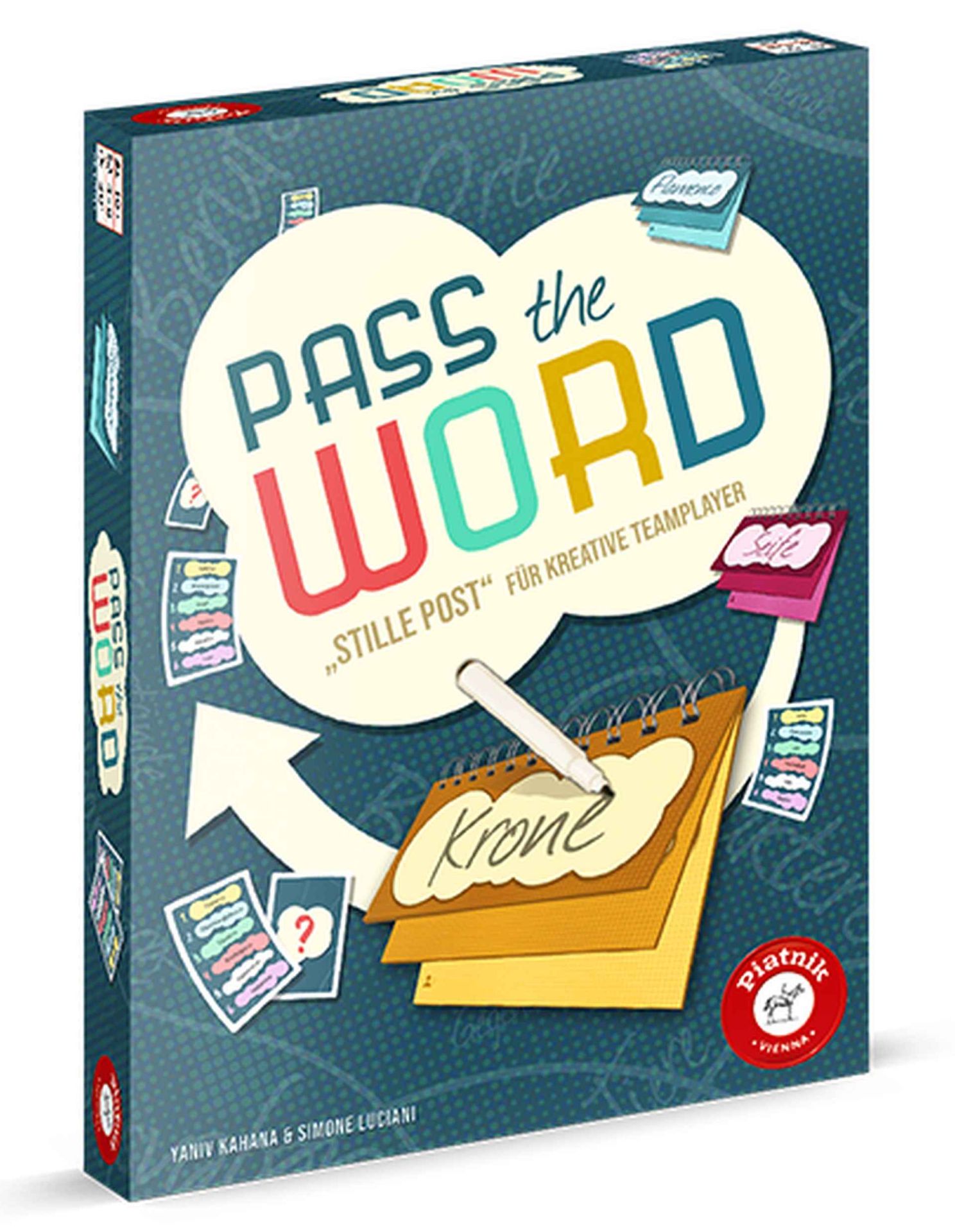 Pass the Word Brettspiel, Kartenspiel, kreative Zusammenarbeit, Pass the Word, Familienspiel