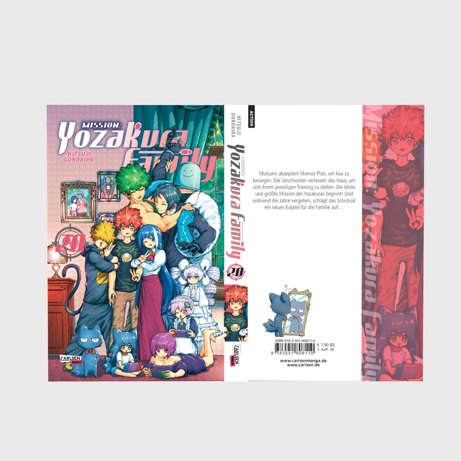 Mission Yozakura Family Bd.20 Manga, Panel, Jungs, Bunte Charaktere, Cover