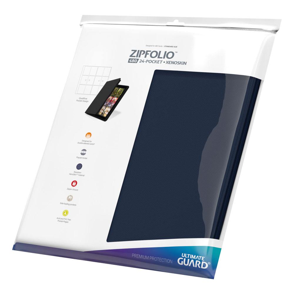 Ultimate Guard: Zipfolio Xenoskin 24-Pocket Dunkelblau Zipfolio, Zweitfach, Xenoskin, Hülle, Schutzhülle