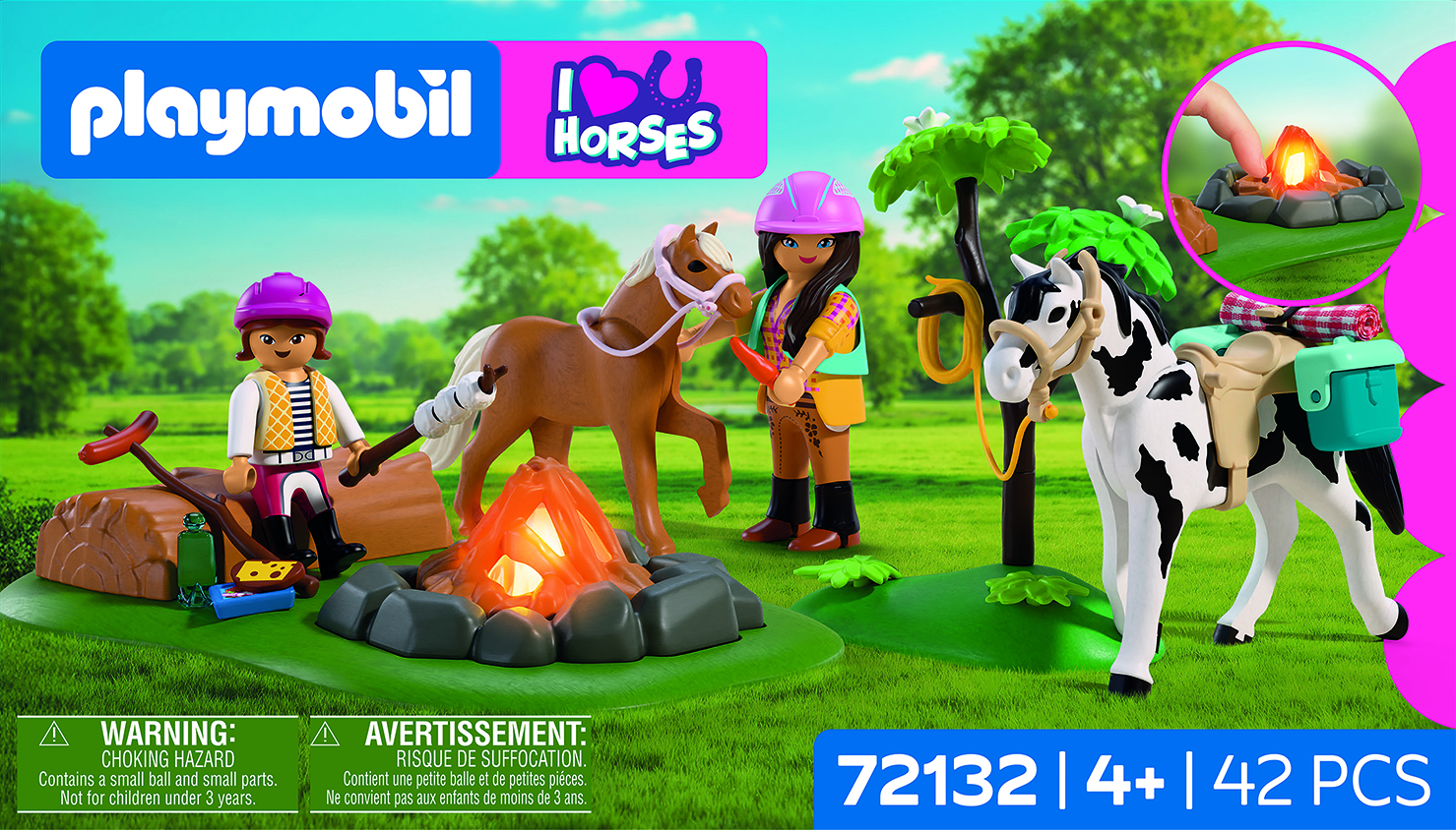 Playmobil, Horse set, Mini figures, Campfire, Mounts