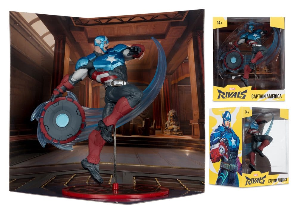 Marvel Rivals Collection: Statue Captain America 20cm Captain America, Actionfigur, Superheld, Schild, Figur