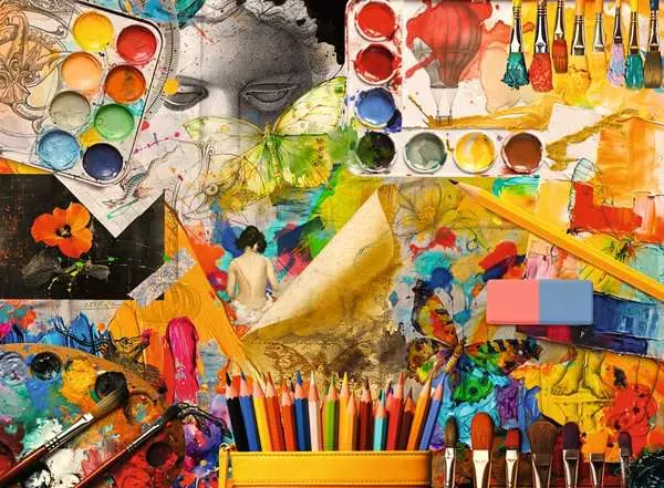 farbenpalette, malerei, künstlerbedarf, pinsel, bunt