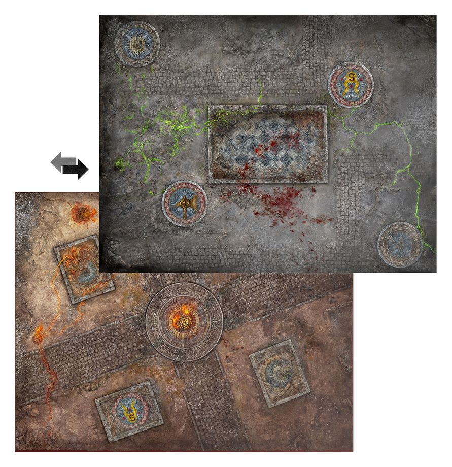 Age of Sigmar: Spearhead - City of Ash Gaming Pack dt. bodenplatten, brunnen, mosaik, stein, pflaster