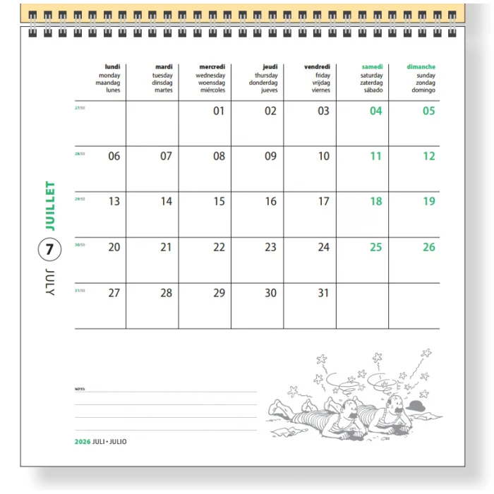 Tim & Struppi: Wandkalender 2026 int. Tim & Struppi: Wandkalender 2026 int.