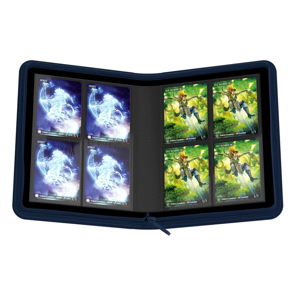 Ultimate Guard: Zipfolio Xenoskin 8-Pocket Mini blau Cardalbum, Tradingkarten, Kartenordner, Pocket-Seiten, Elf-Krieger-Karten