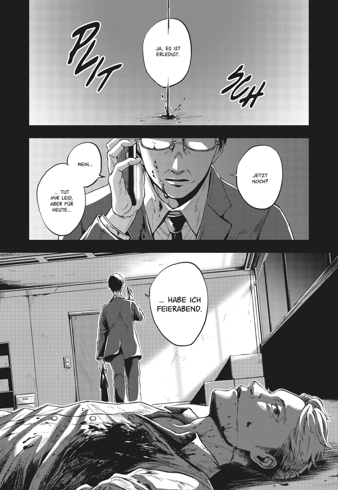 manga, szene, figur, büro, telefon