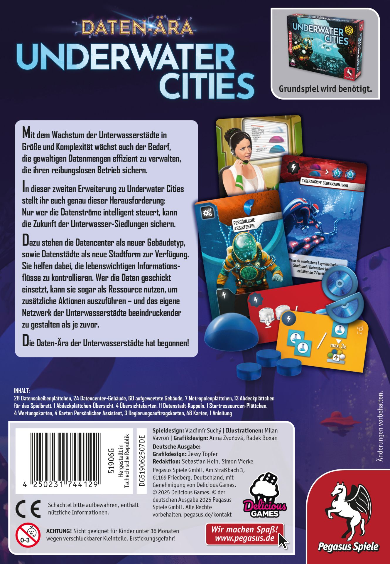Unterwasserstadt, Spieleset, Kartenspiel, Daten-Area, Unterwasser