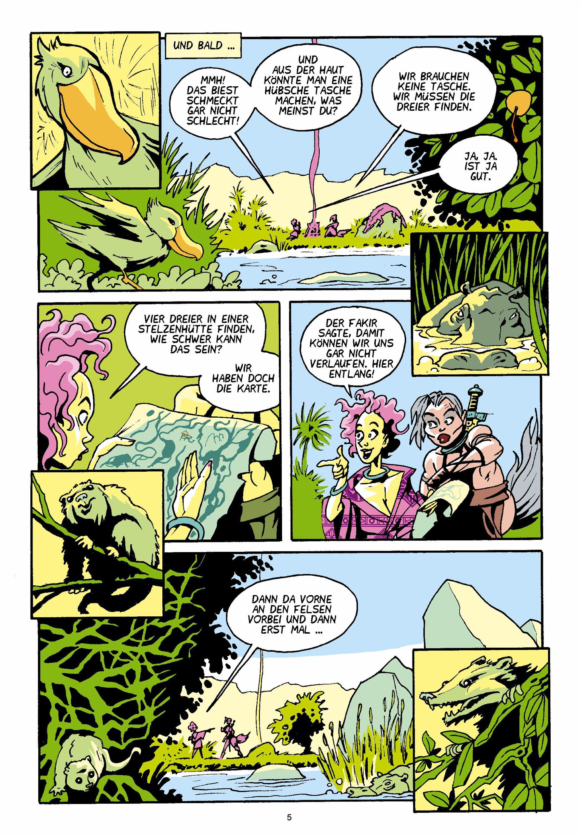 Luba Wolfschwanz #17: Das Grauen im Nebel Comic, Vogel, Dschungel, Szene, Wasser