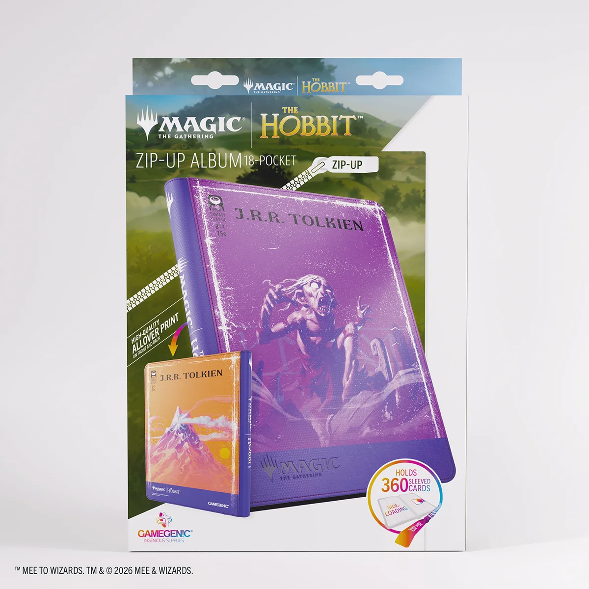 Gamegenic: Magic The Hobbit Zip-Up Album 18-Pocket - Gollum ZIP-UP, Album, The Hobbit, J.R.R. Tolkien, Magic: The Gathering