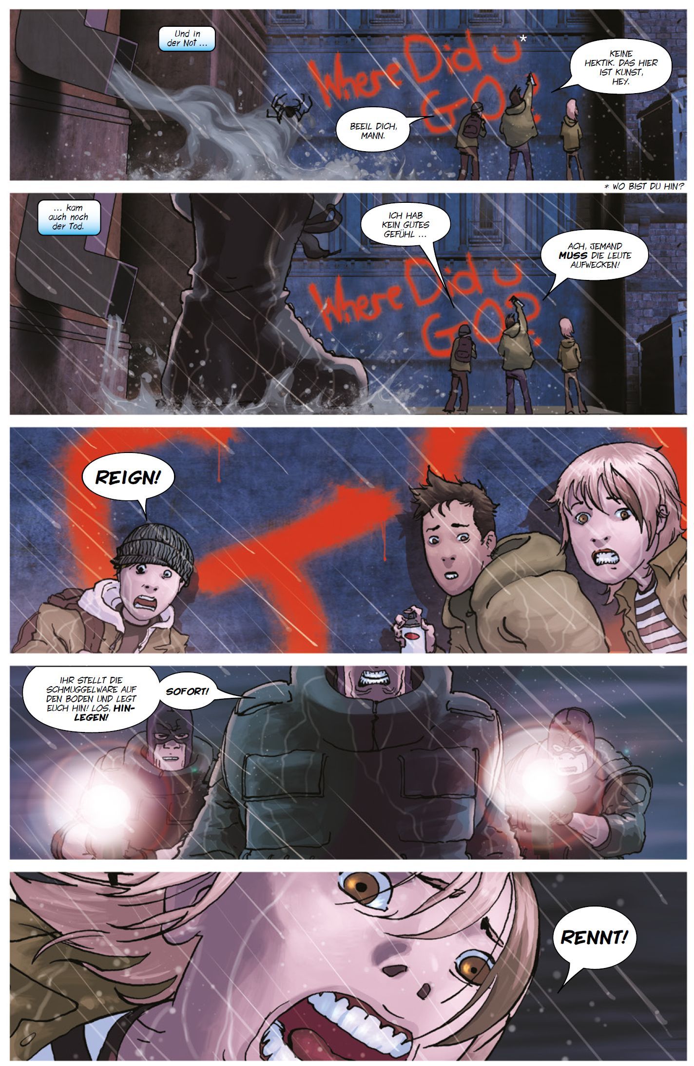 Comic, Action, Winter, Snowfall, Panel