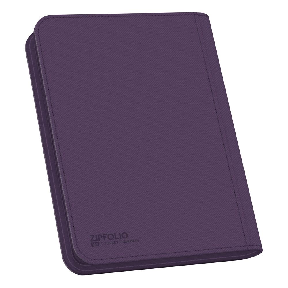 Ultimate Guard: Zipfolio Xenoskin 8-Pocket Mini Violett Hülle, Hülle für Tablet, Lederoptik, Lila, Reißverschlusslos?
