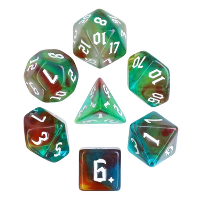 Polyhedral Dice Set: Wind Elves (7)