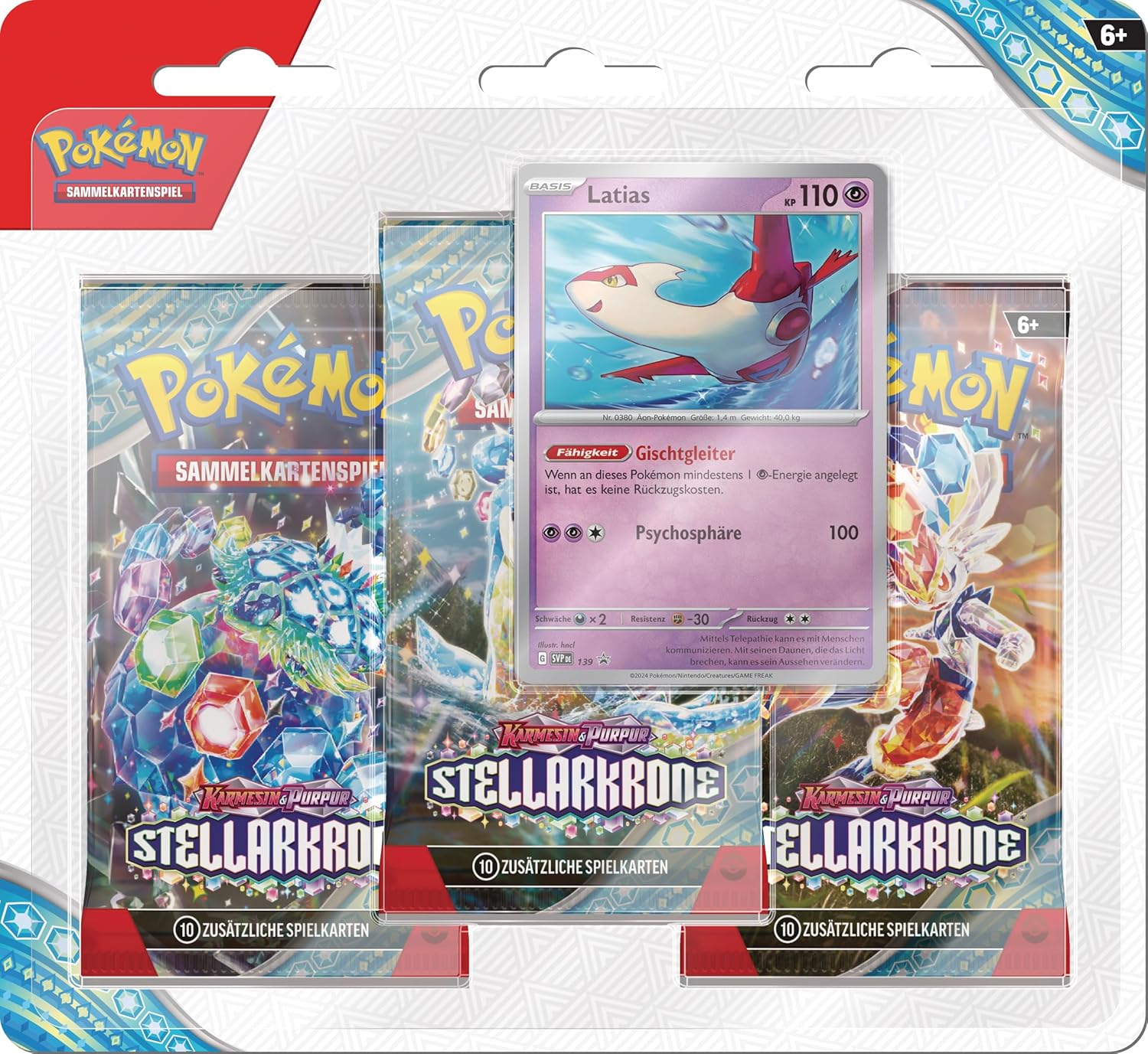 Pokémon CCG dt.: Karmesin & Purpur Stellarkrone 3-Pack Blister (KP07)