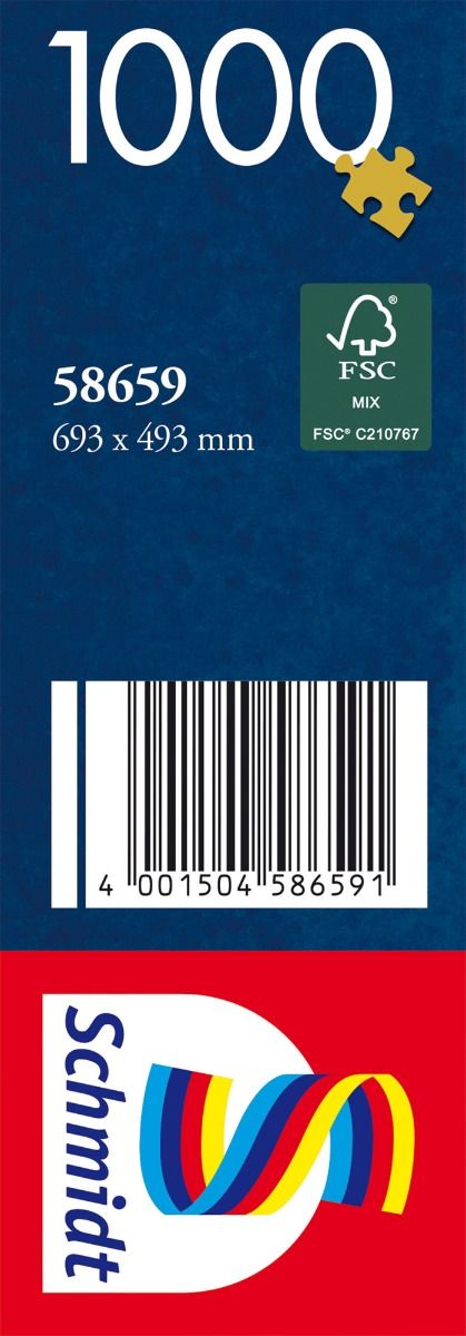 Puzzle: Glückliche Katzenfamilie barcode, fsc mix, 693 x 493 mm, Puzzle piece, Schmidt Logo