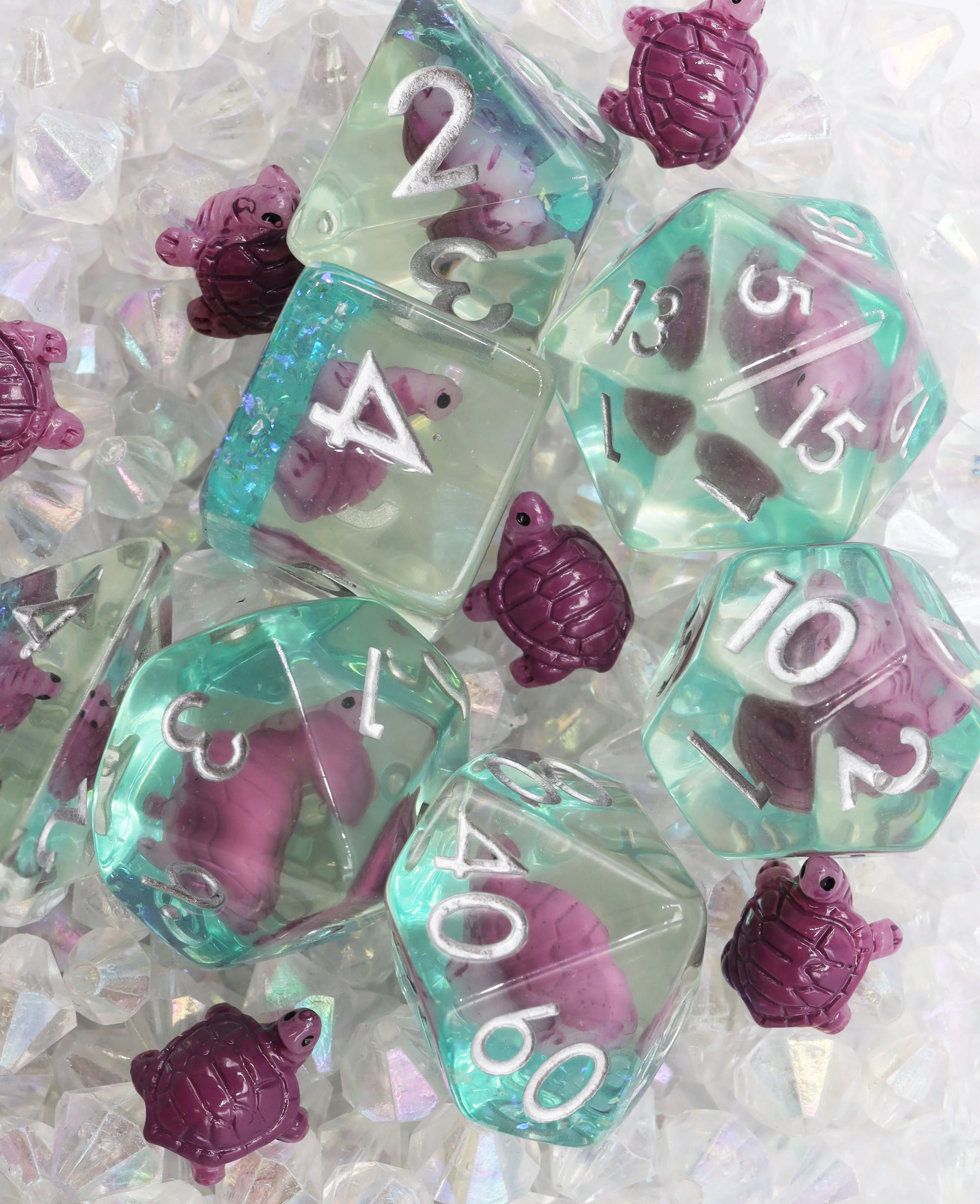 Polyhedral Dice Set: Gummy Turtle (7)