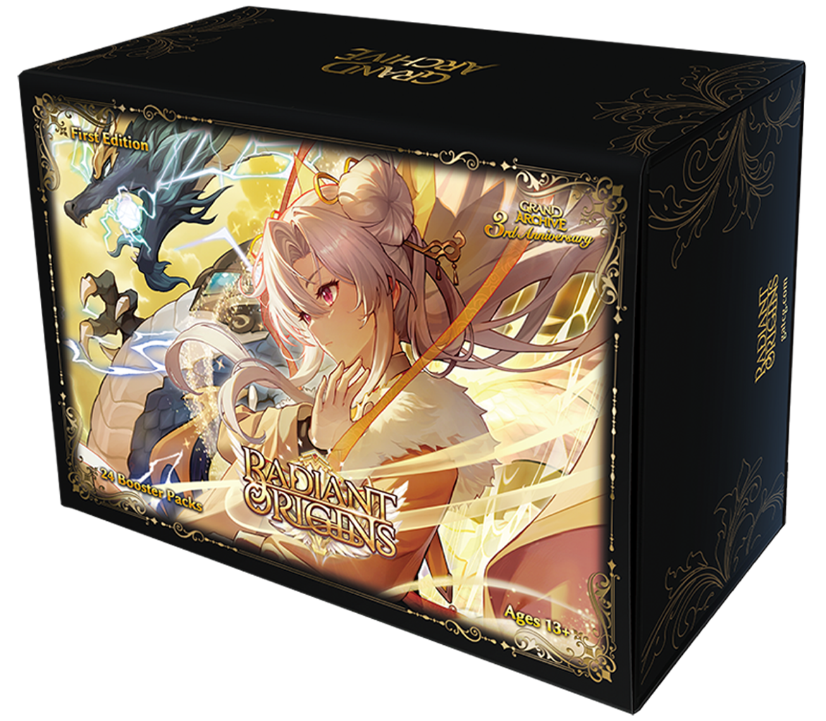 Grand Archive TCG: Radiant Origins Booster Display (24) Buch, Veröffentlichung, Comics, Person, Frau