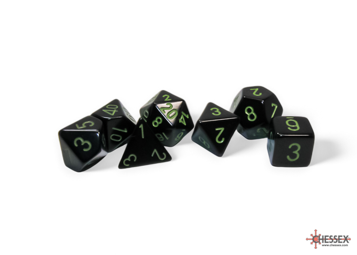 Würfel: 7er-Würfelset "Opaque" (Black/Green)