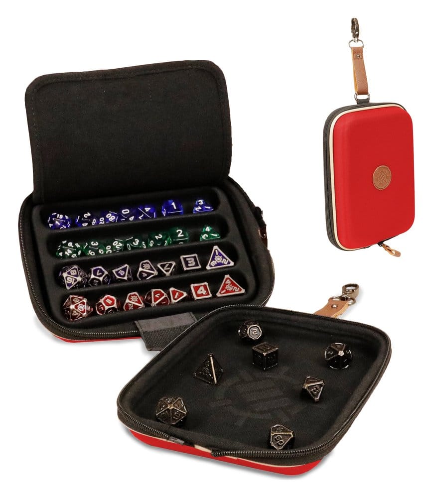 Enhance Tabletop: Würfeltasche Designer Edition Rot Reisetasche, Rollenspiel Würfelset, Würfelset, Rucksackzusatz, Koffer-Organizer