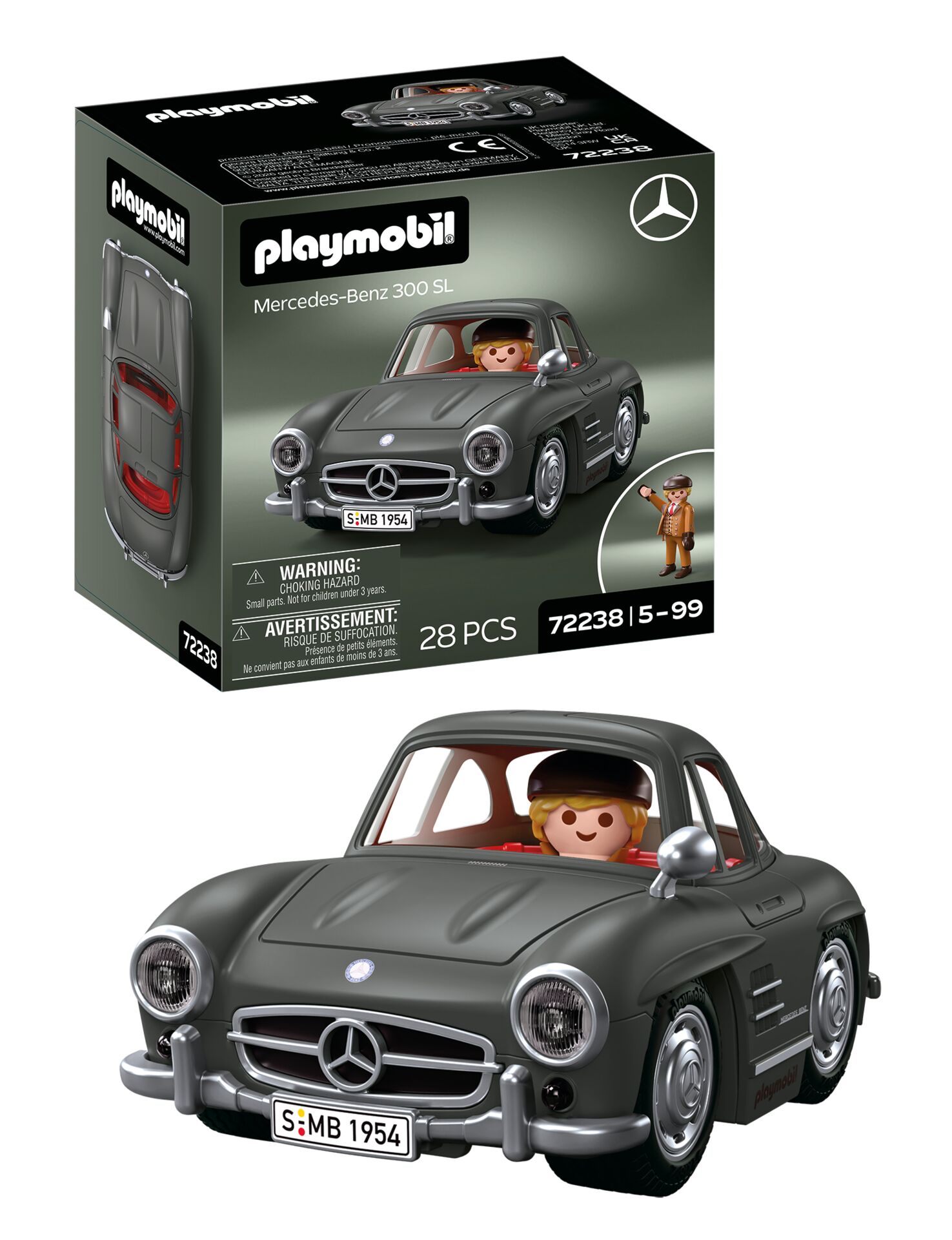 Mercedes-Benz 300 SL, Diecast Auto, Playmobil, Graues Auto, Mercedes