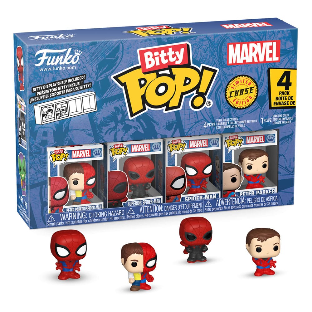 Spider-Man: POP Bitty 4er Set Series 1 (Peter Parker Spidey/Superior Spider-Man/Spider-Man/Spider-Man Sketch)