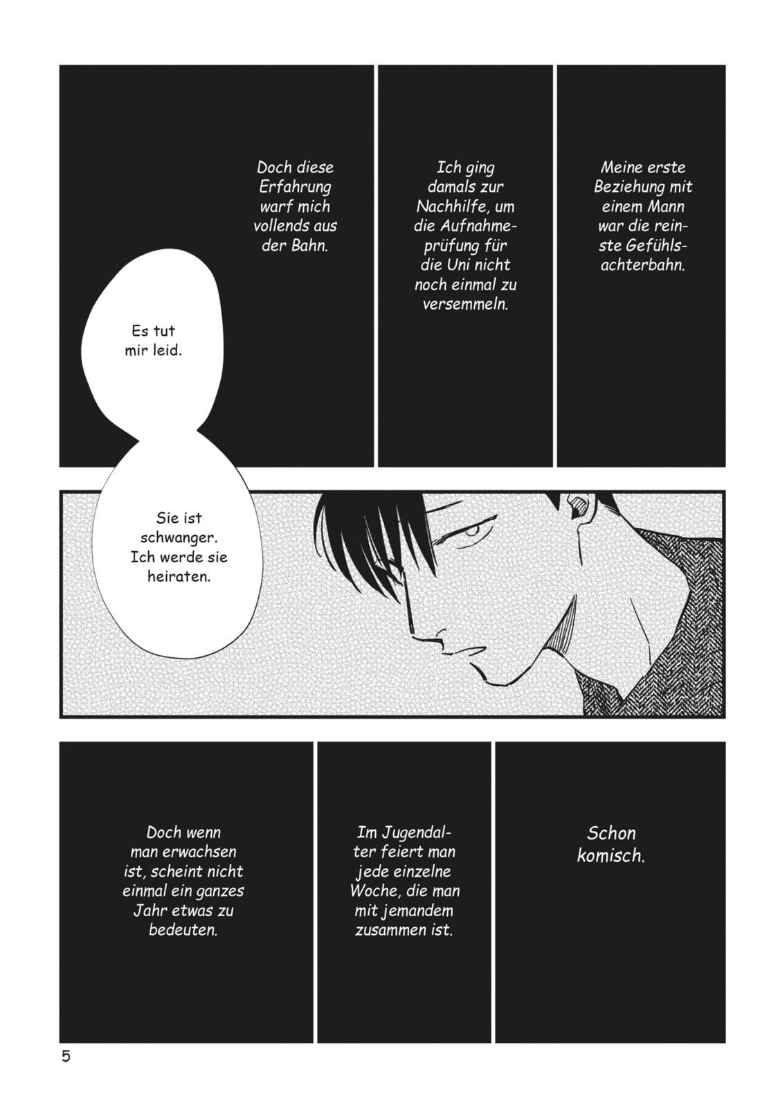 Ambrosia Bd.3 Manga, Panel-Layout, Schwarz-Weiß, Geschichten-Panel, Schwanger-Erkenntnis