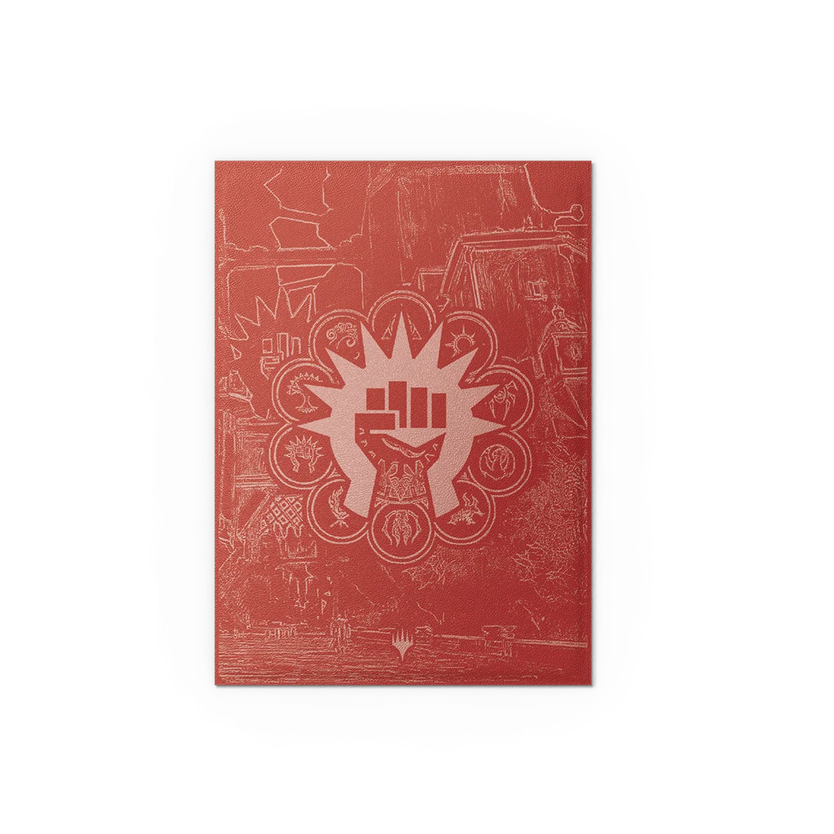 poster, rot, rundesemblem, muster, illustration