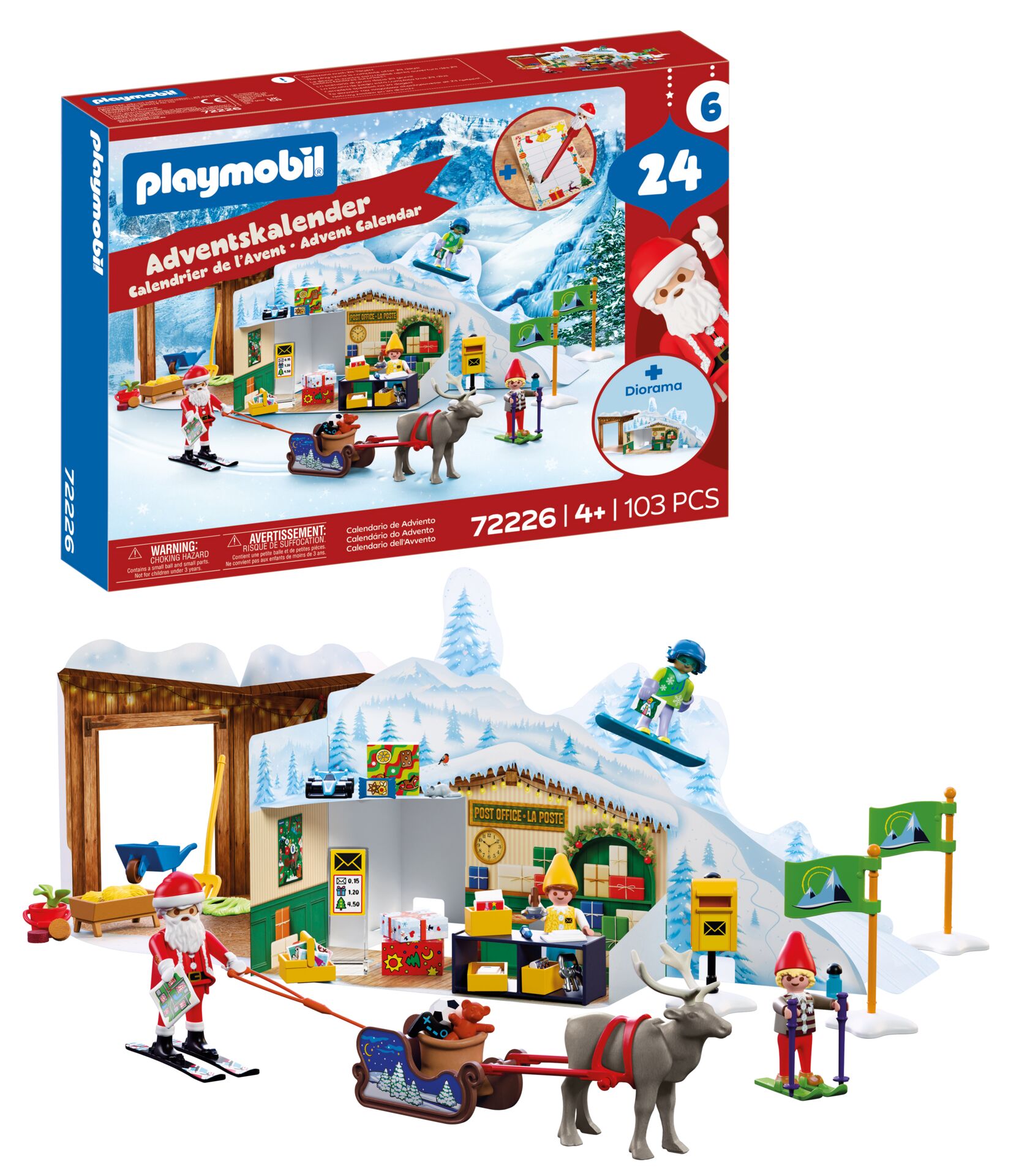 Adventskalender, Spielset, Winter, Post, Ski