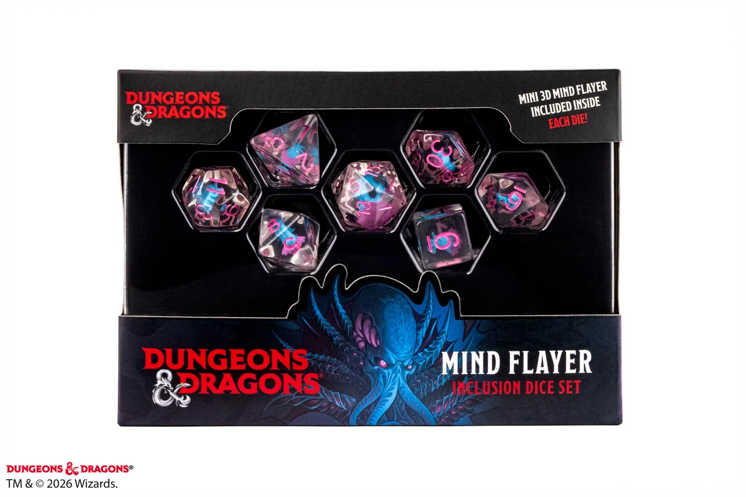 Dungeons & Dragons, Mind Flayer, Inclusion Dice Set, Würfelset, Zubehör