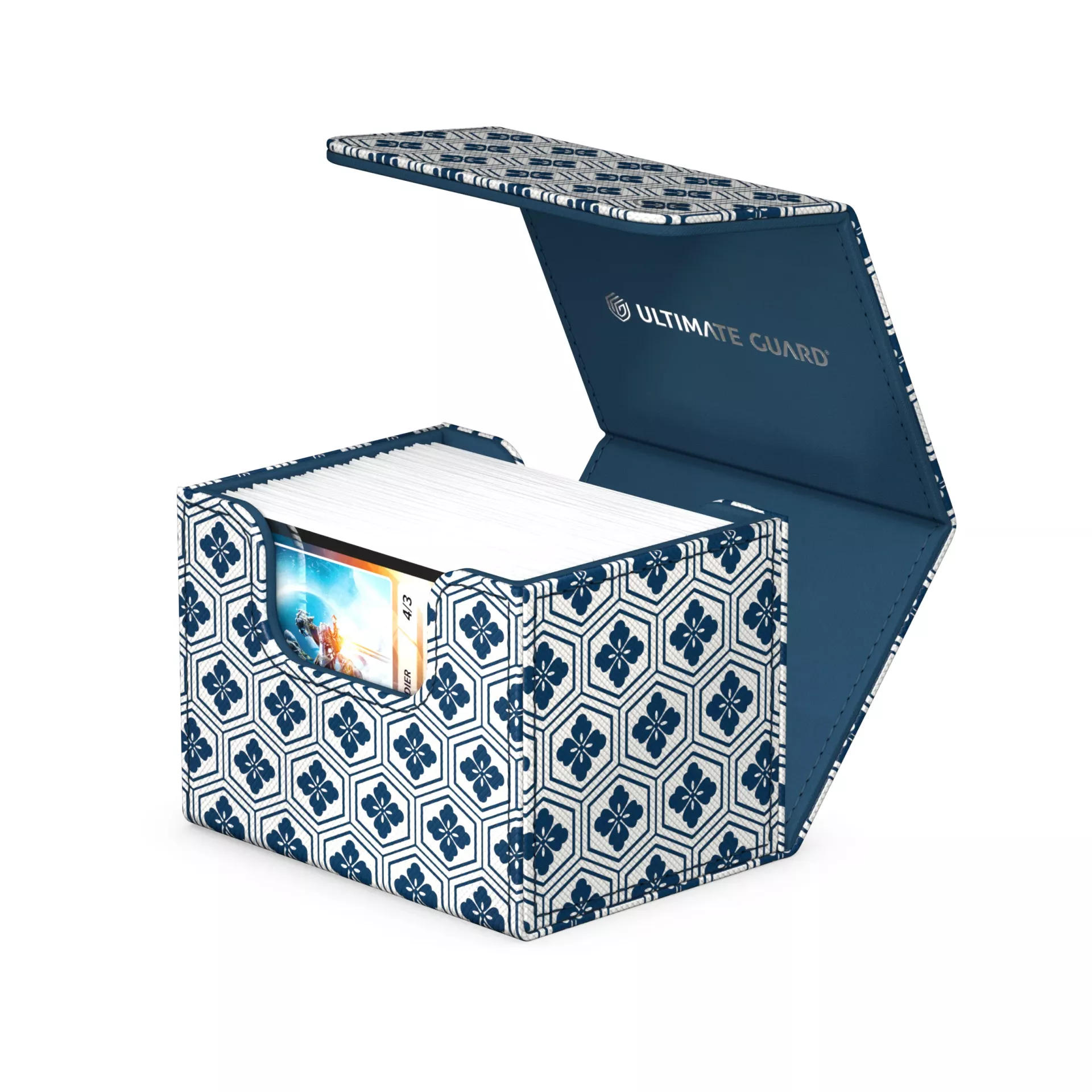 Ultimate Guard: Deck Box Sidewinder 100+ Xenoskin Shogun's Journey - Kikko (White/Blue)