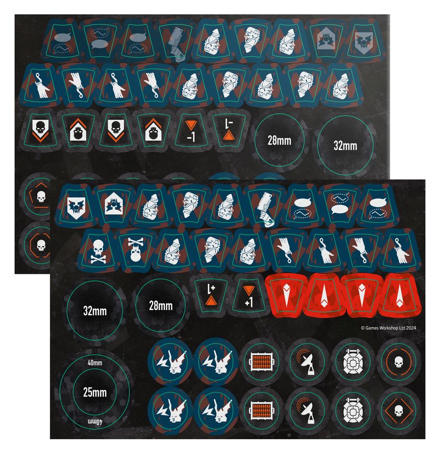 Warhammer 40k: Kill Team - Nemesis Claw Brettspiel, Spielmarken, Würfel, Schädel, Militär