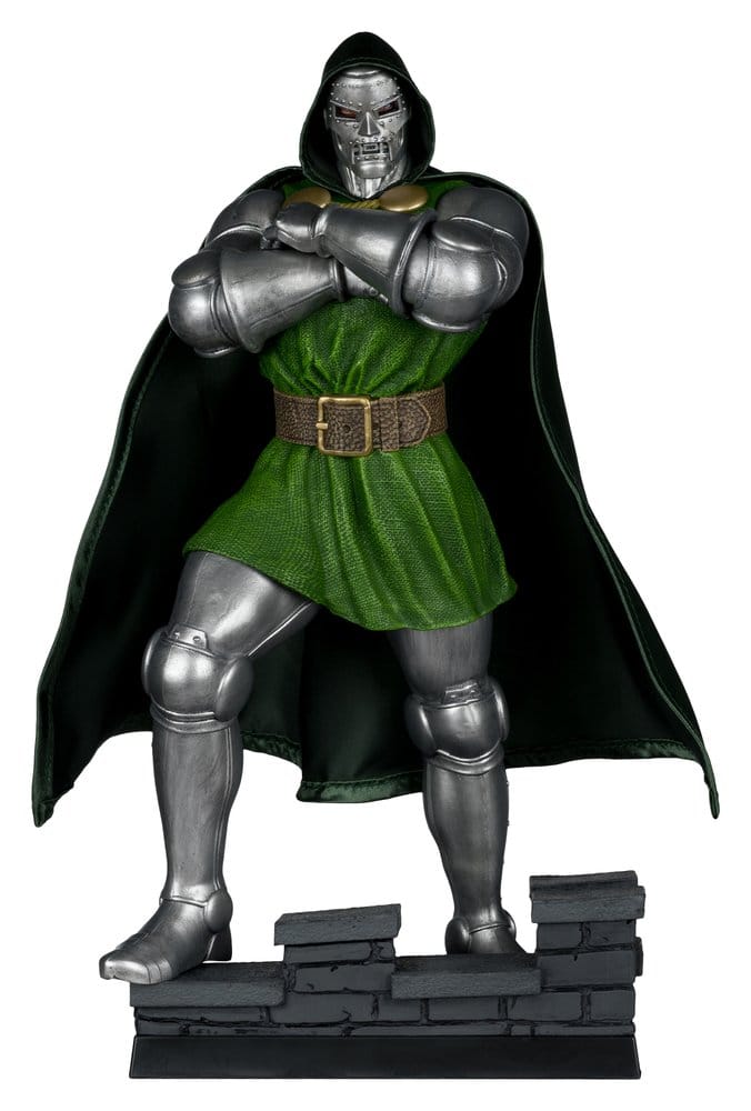 Doctor Doom: Statue Doctor Doom 1/6 28cm Rüstungsvoller Soldat, Ritter, Grünes Gewand, Umhang, Statue