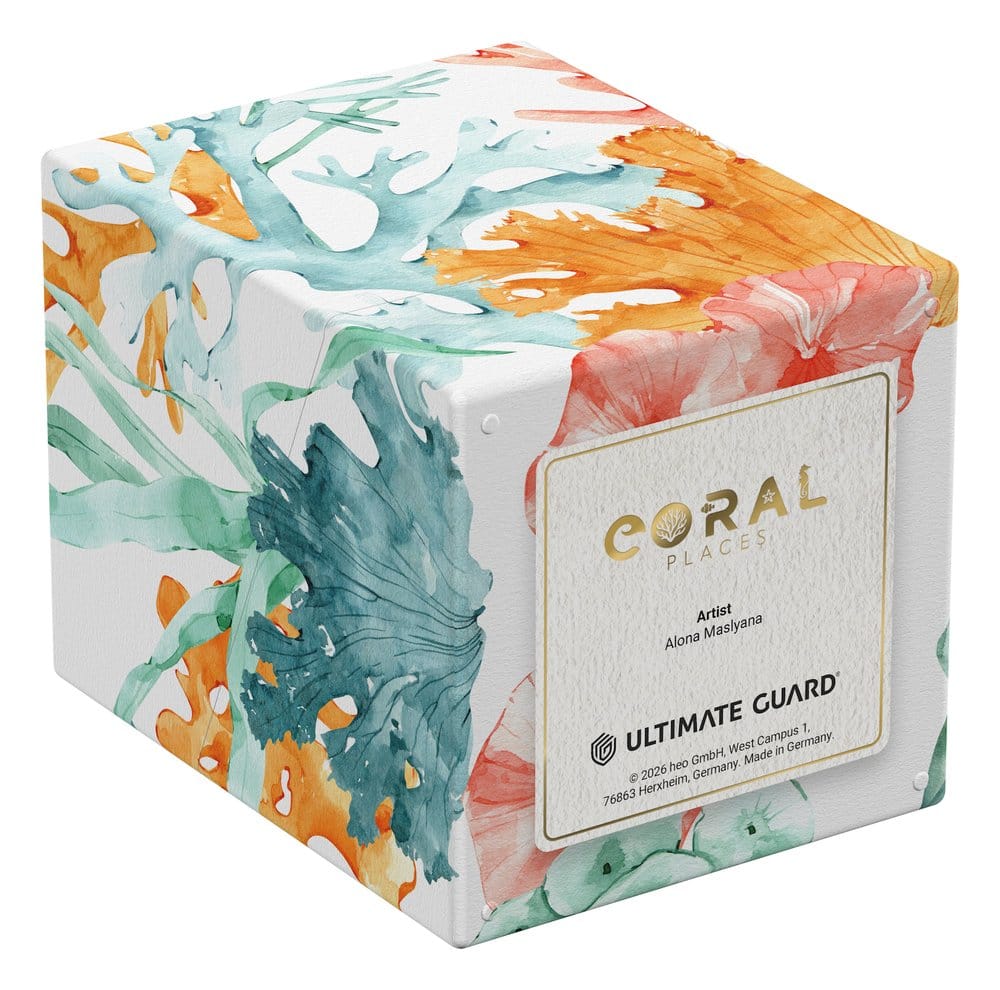 Ultimate Guard: Deckbox Boulder 100+ Coral Places - Coraline Eden kissenbox, abstract-muster, meerestil, leuchtende farben, kunst-Box