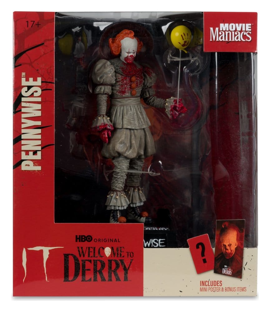 It AF: Pennywise (Bloddy) Movie Maniacs 16cm Pennywise, Actionfigur, Puppenfigur, Clown, HBO Original