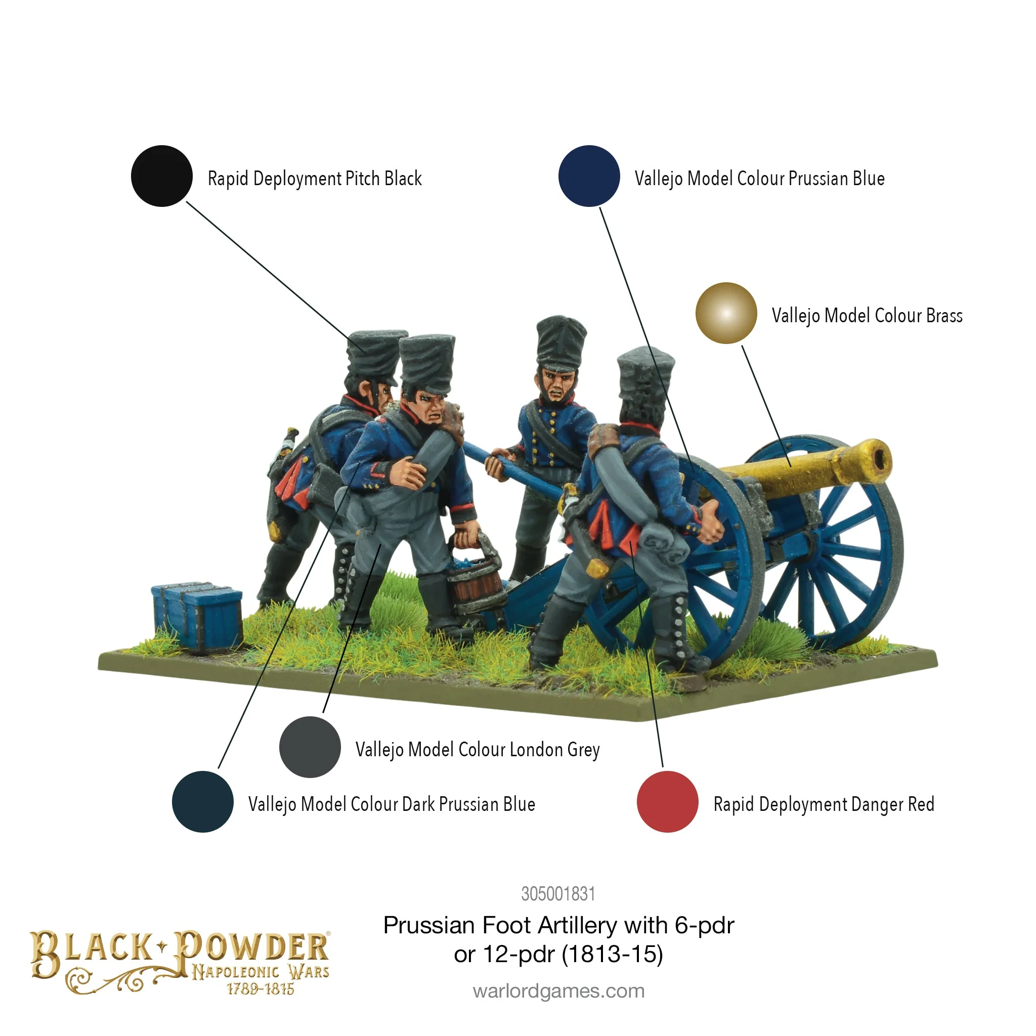 Black Powder: Napoleonic Prussian Foot Artillery with 6 or 12 pdr (1813-1815)