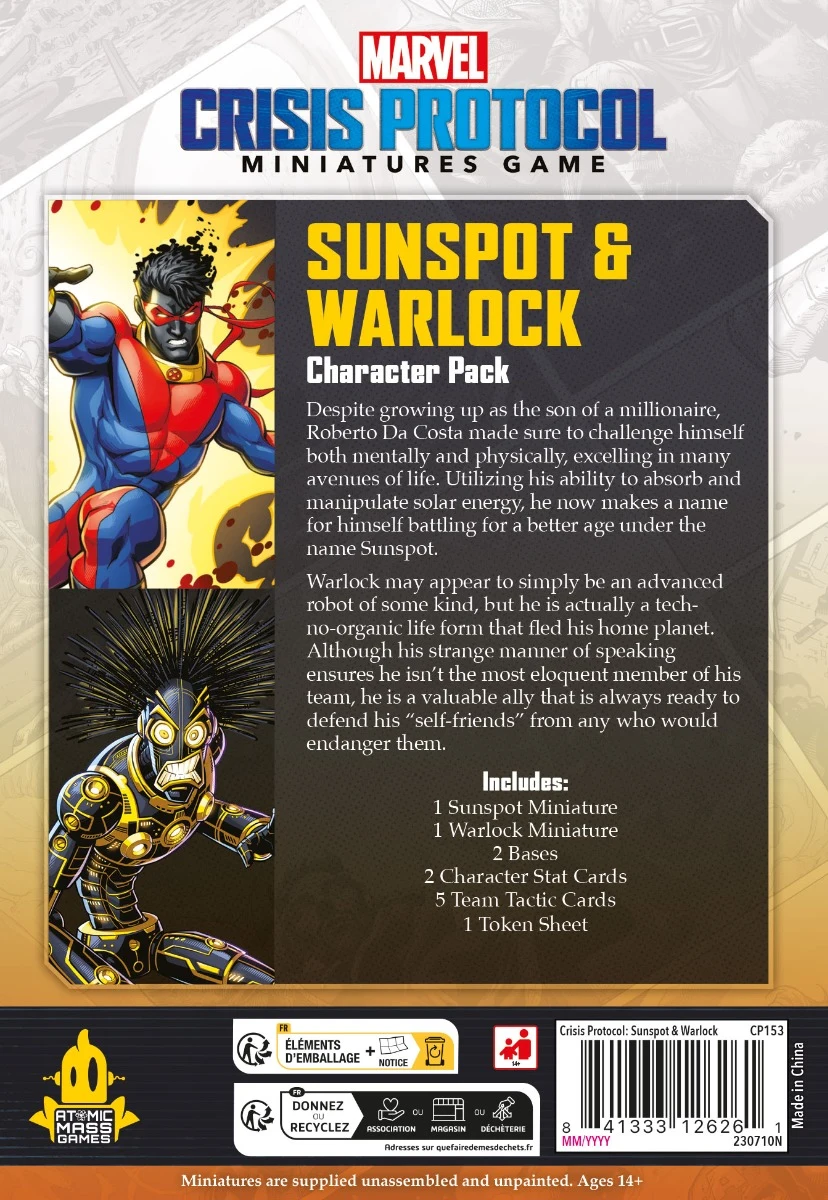 Marvel Crisis Protocol: Sunspot & Warlock Character Pack