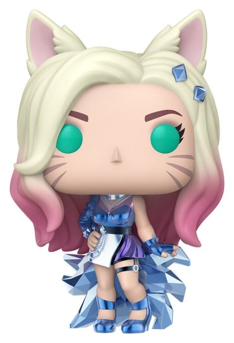 League of Legends: POP K/DA Ahri (1220) Figurine, Funko Pop, Cat-ears, blaues Kleid, Glitzerkristalle