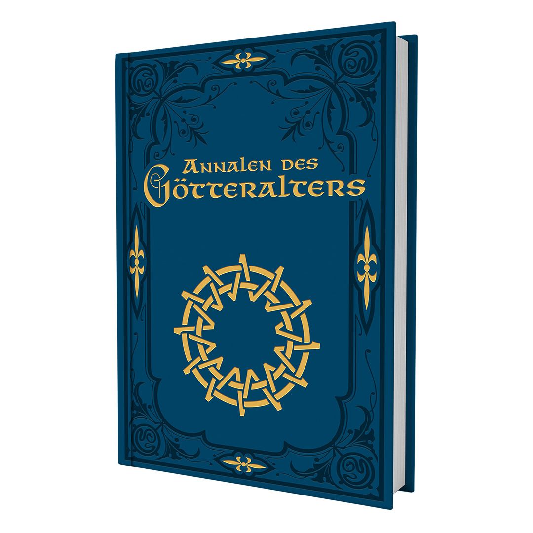 Buch, Götteralter, Keltischer-Kreis, Blau, goldene Verzierungen