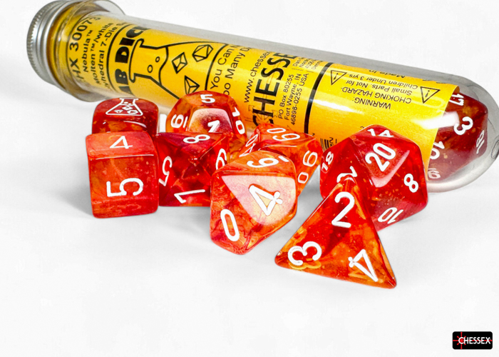 Lab Dice: Nebula Molten/white 7 Würfelset