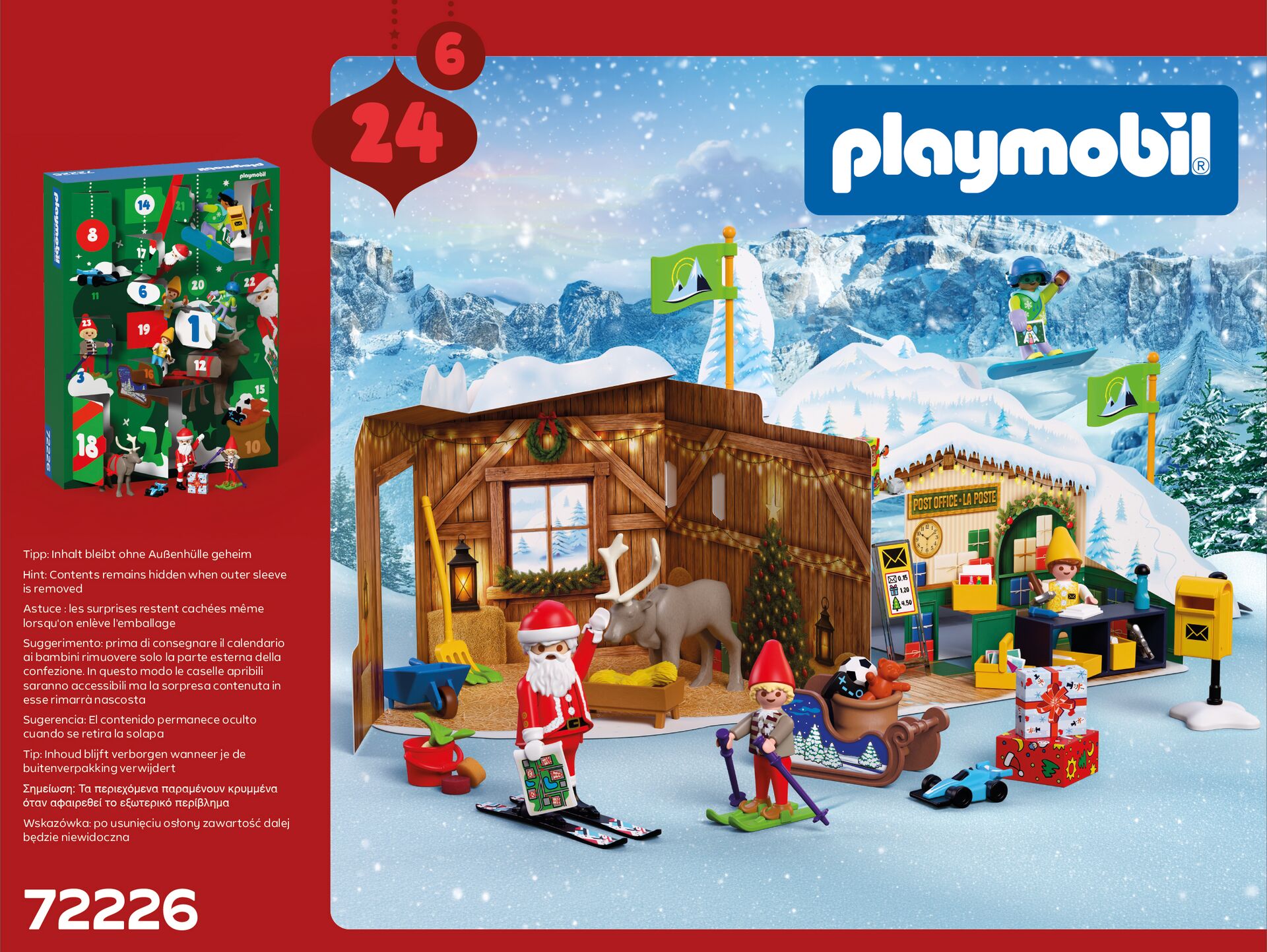Adventskalender, Winter, Ski, Holzhaus, Playmobil