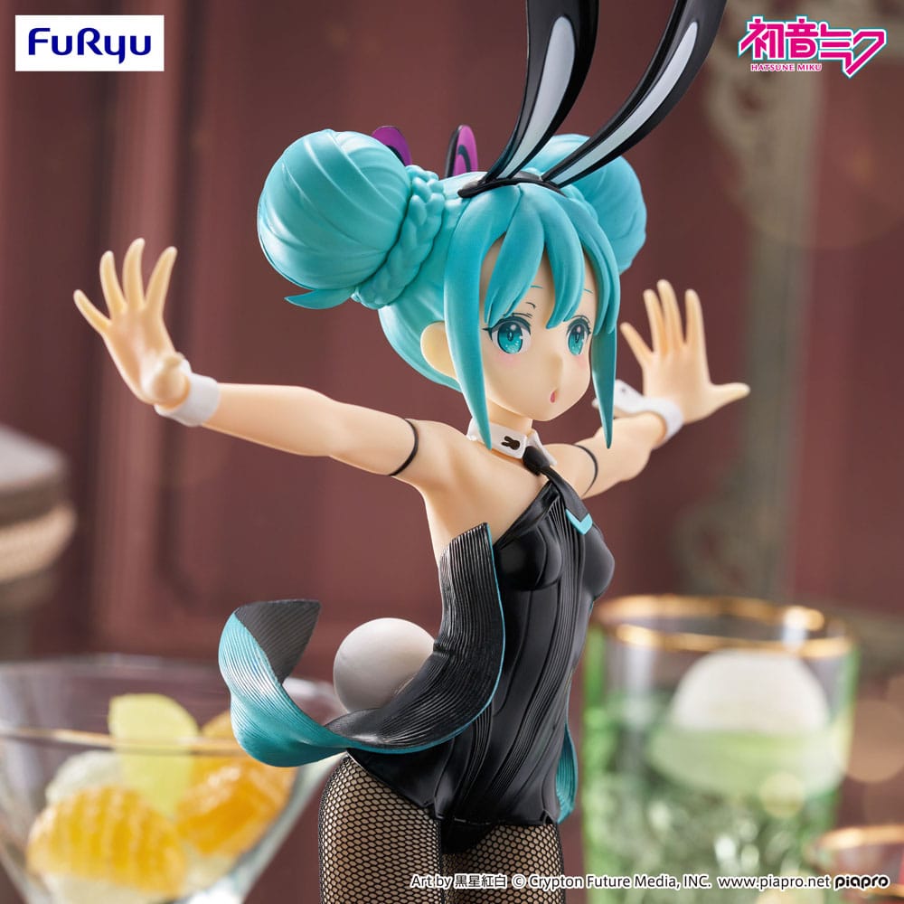 Vocaloid PVC Statue: Hatsune Miku BiCute Bunnies figurine, cosplay, bunny ears, türkishaar, schwarzes outfit