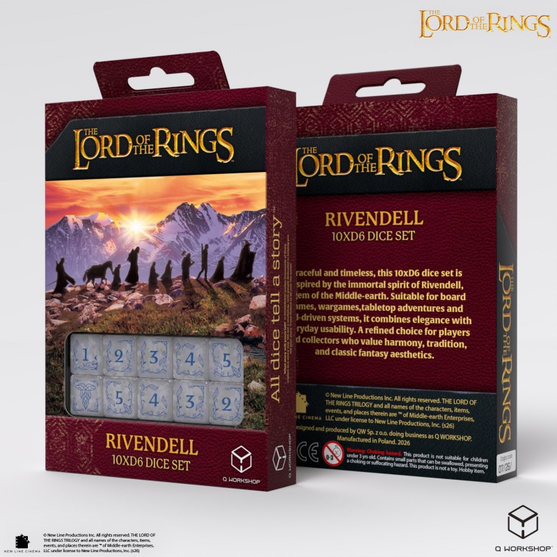 D6-Würfel, Rivendell, Der Herr der Ringe, Tabletop-Spiel, Würfelset