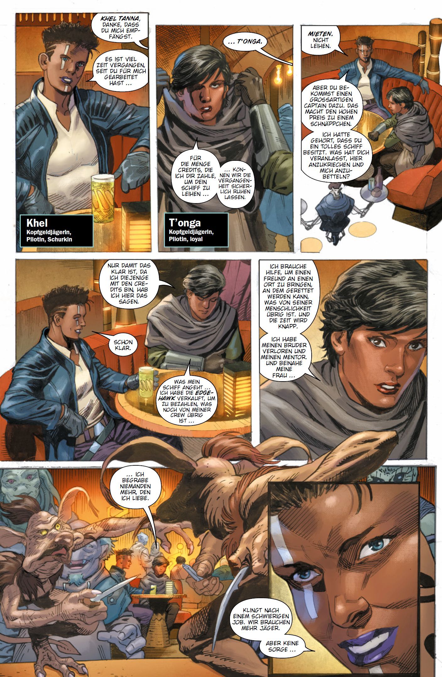 Star Wars: Kopfgeldjäger - Dunkle Droiden Comic, Panel, Bier, Bar, Charakteren