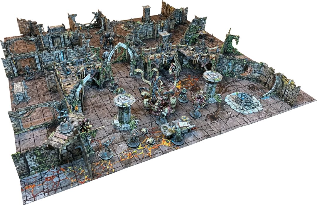 Maladum: Oblivions Maw dt. Dungeon, Miniaturen, Kampfbord, Kryptische Ruine, Monsterengruppe